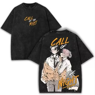 CALL OF THE NIGHT Washed T-shi - Fashion Street Night 评论和价格