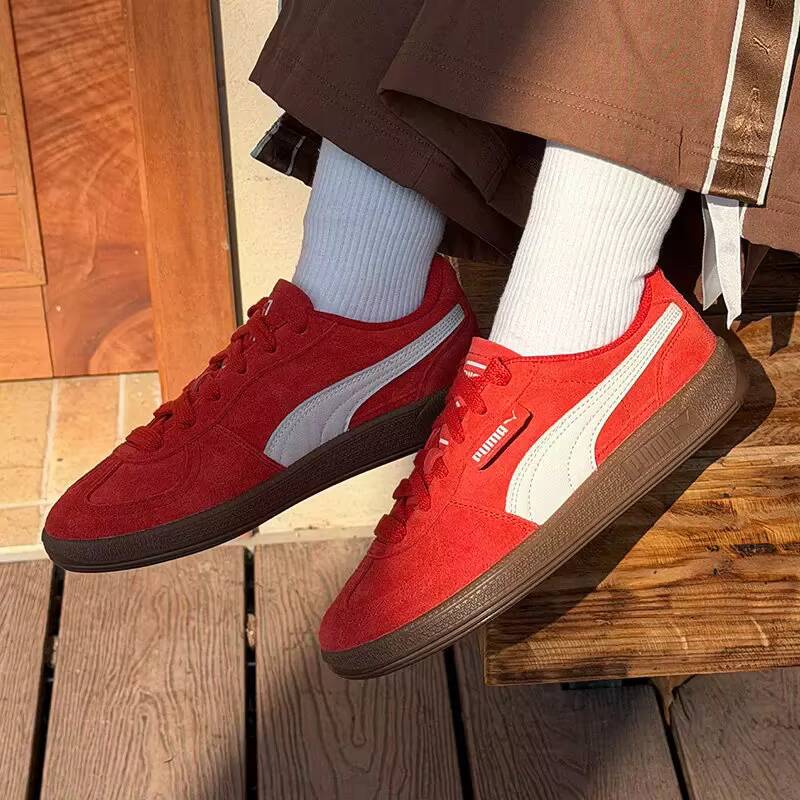 New PUMA Palermo Red Suede Sne - Puma Shoes Suede Classic 评论和价格